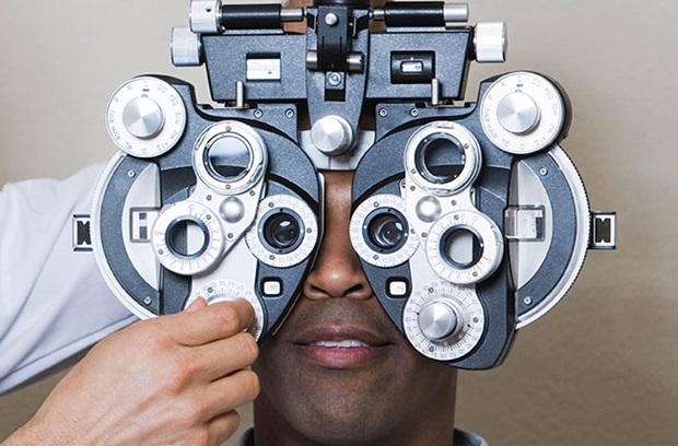 CLose up of eye exam